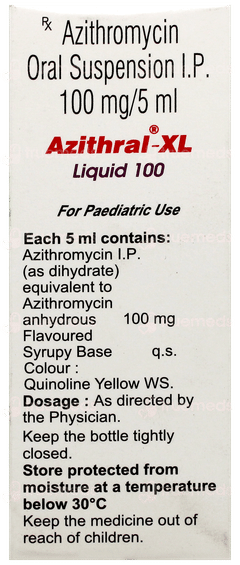 Azithral Xl 100 Liquid 30Ml Azithral Xl 100 Liquid 30Ml